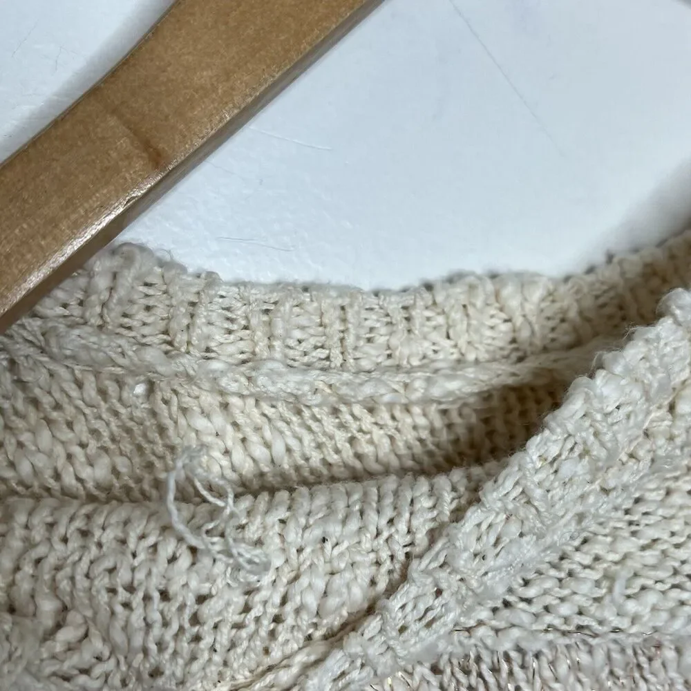 Carrement Beau Oversized Sleeveless Sweater Cream Girls 10 Boho